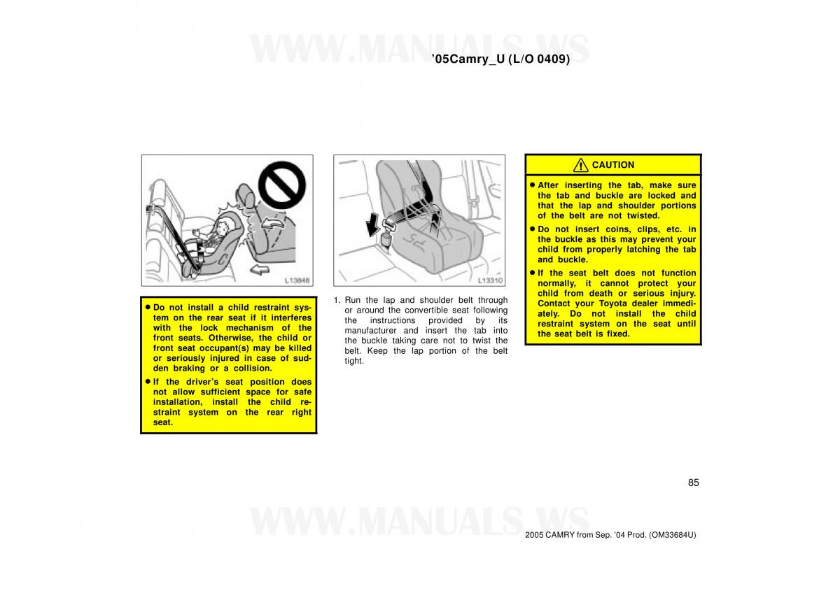 Toyota Camry VI 6 owners manual / page 85