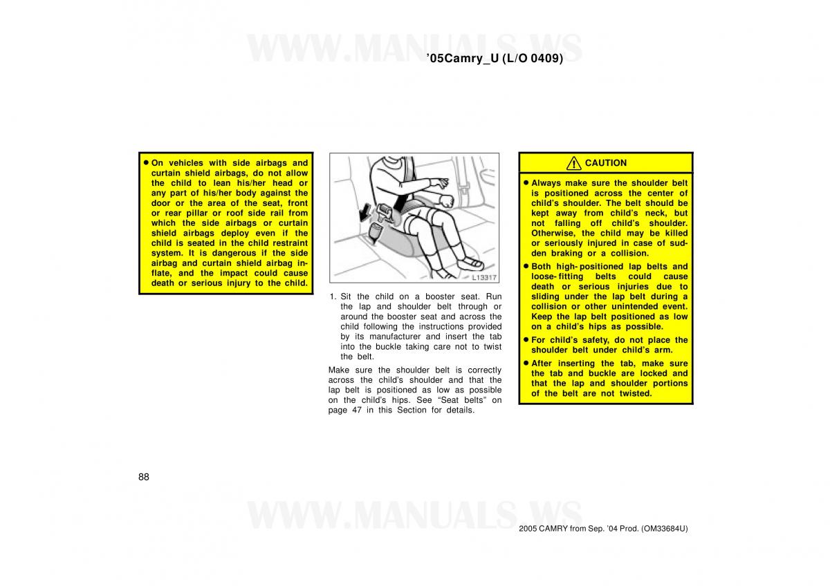 Toyota Camry VI 6 owners manual / page 88