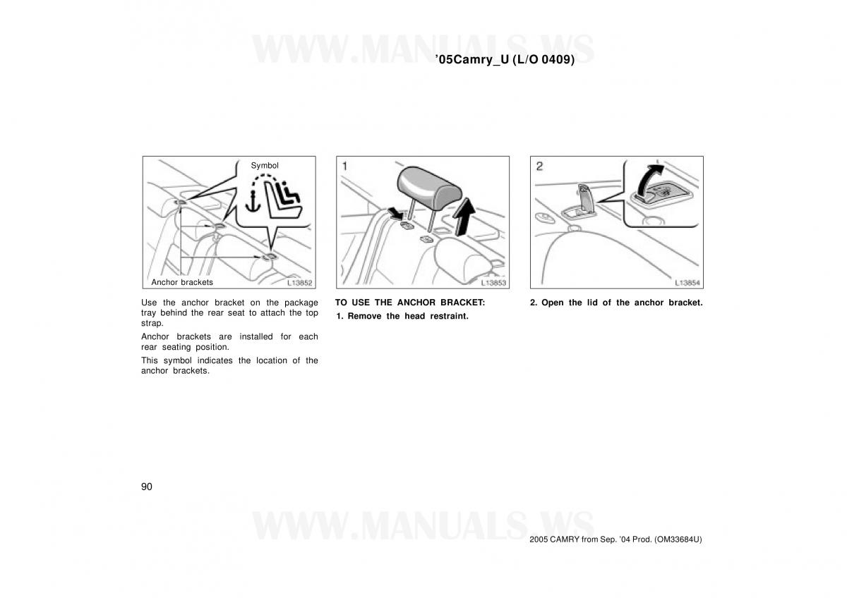 Toyota Camry VI 6 owners manual / page 90