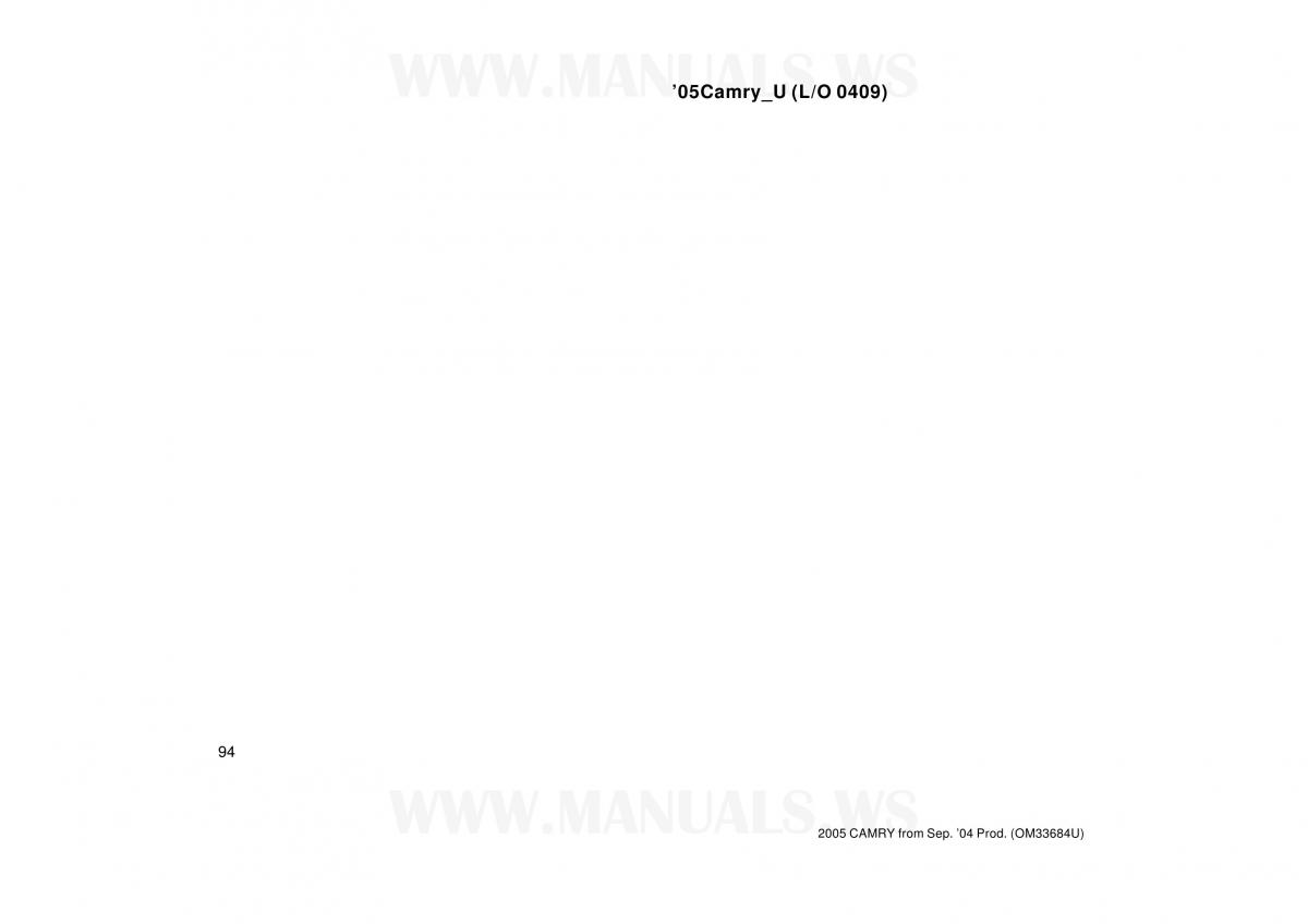 Toyota Camry VI 6 owners manual / page 94