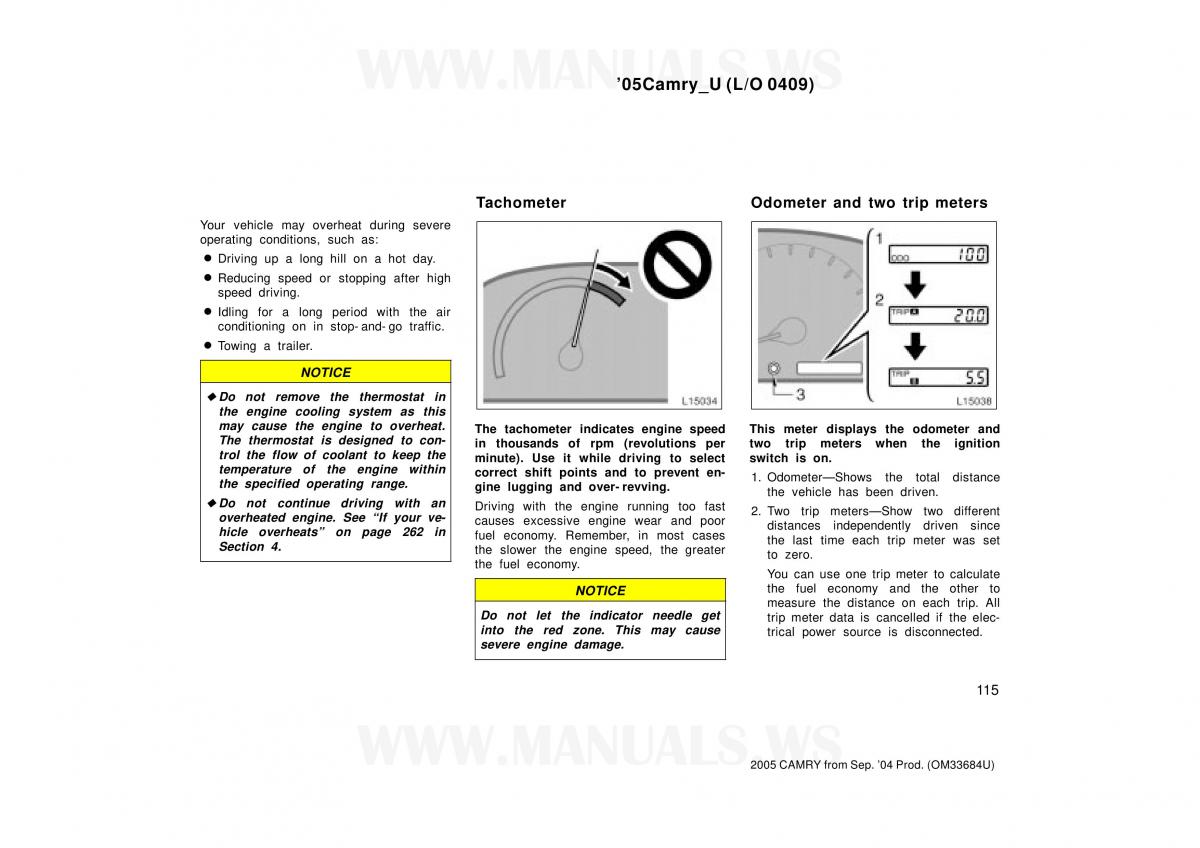 Toyota Camry VI 6 owners manual / page 115