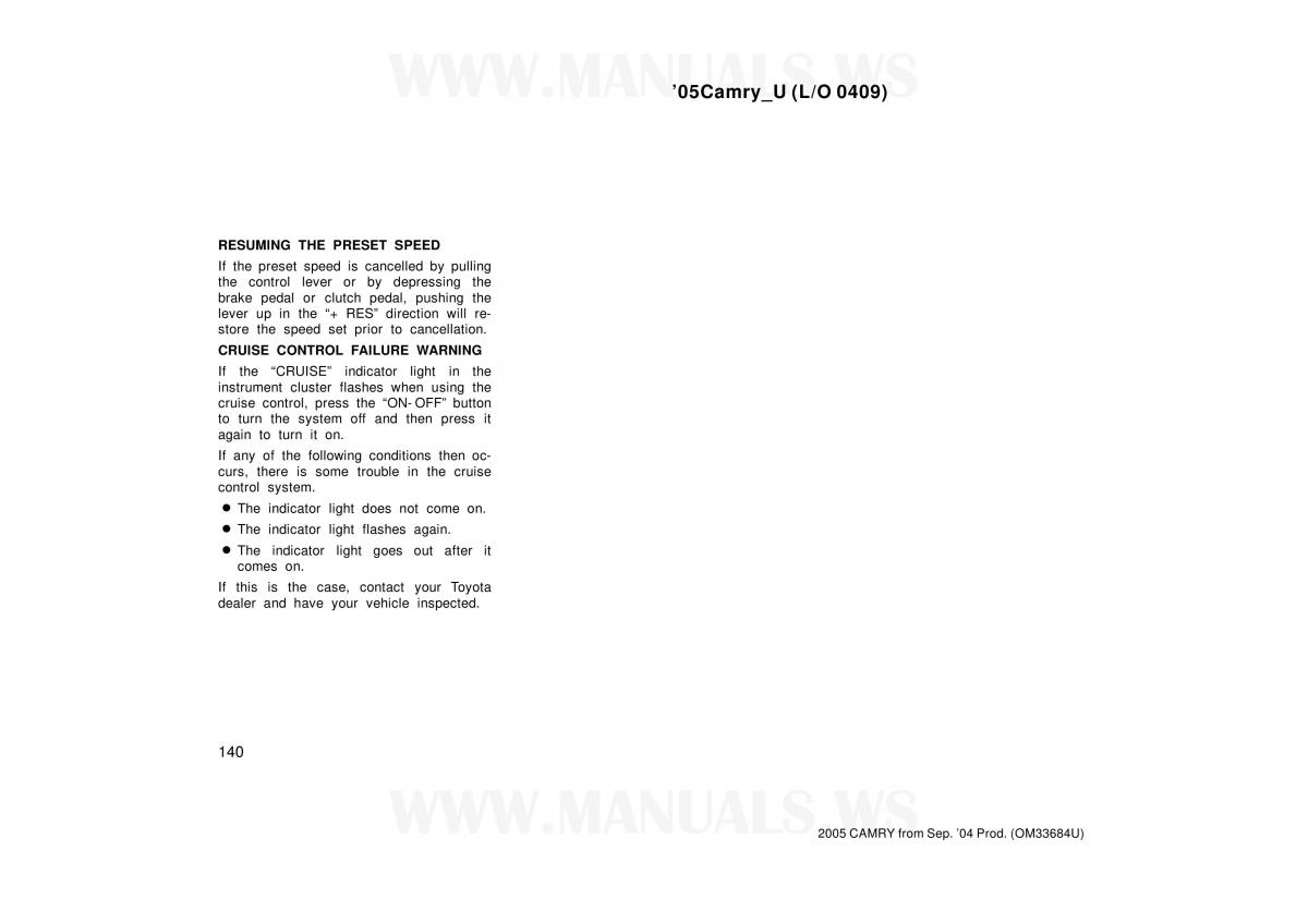 Toyota Camry VI 6 owners manual / page 140