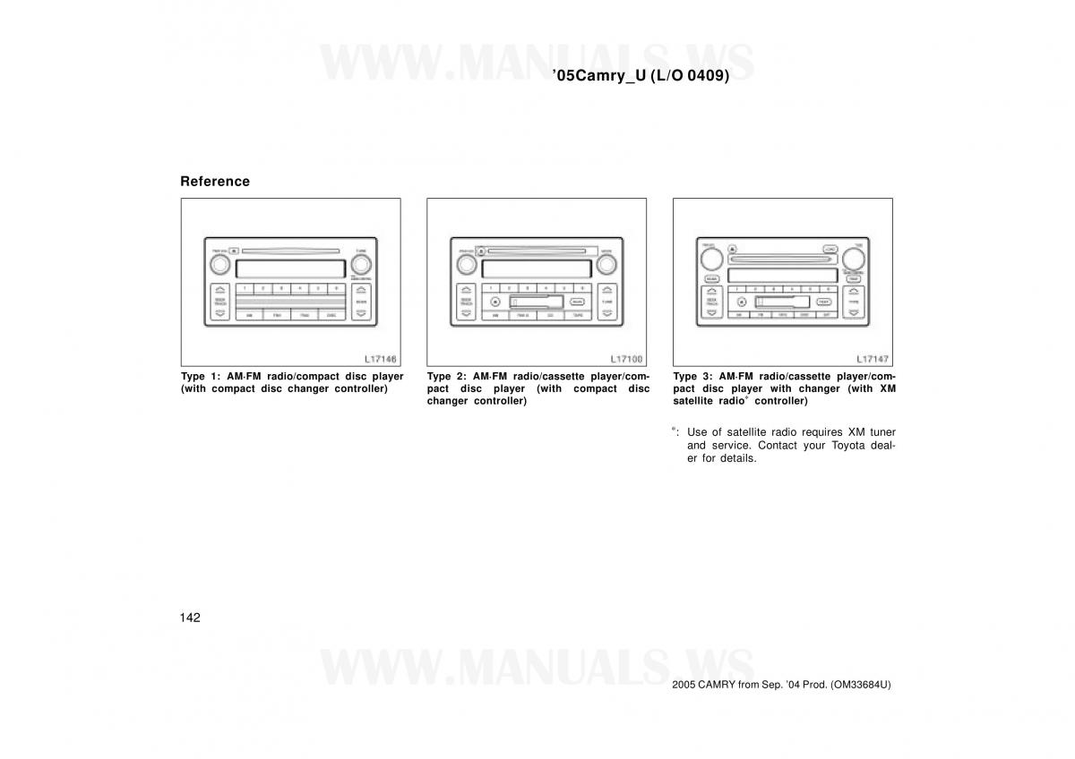 Toyota Camry VI 6 owners manual / page 142