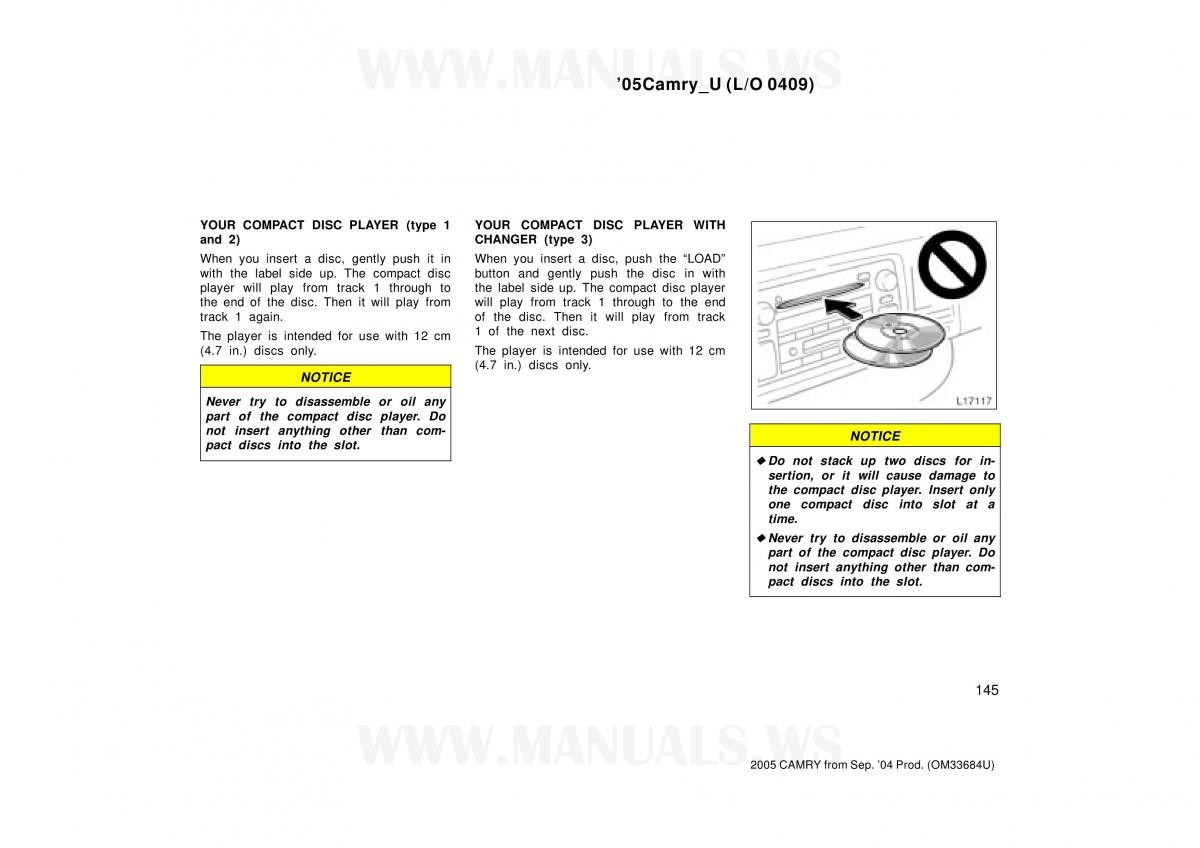 Toyota Camry VI 6 owners manual / page 145