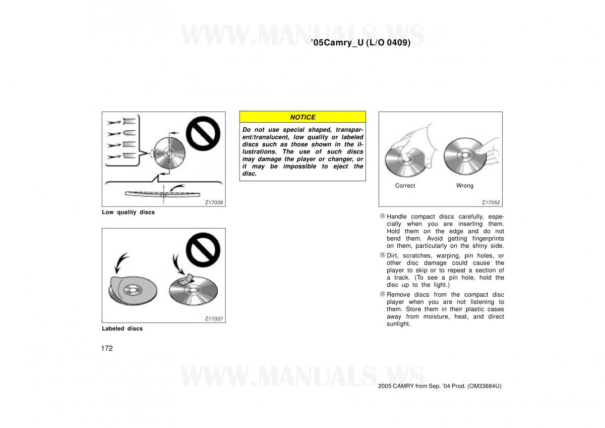 Toyota Camry VI 6 owners manual / page 172