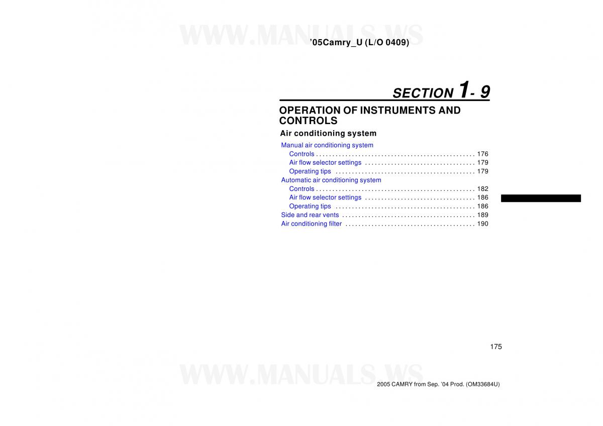 Toyota Camry VI 6 owners manual / page 175