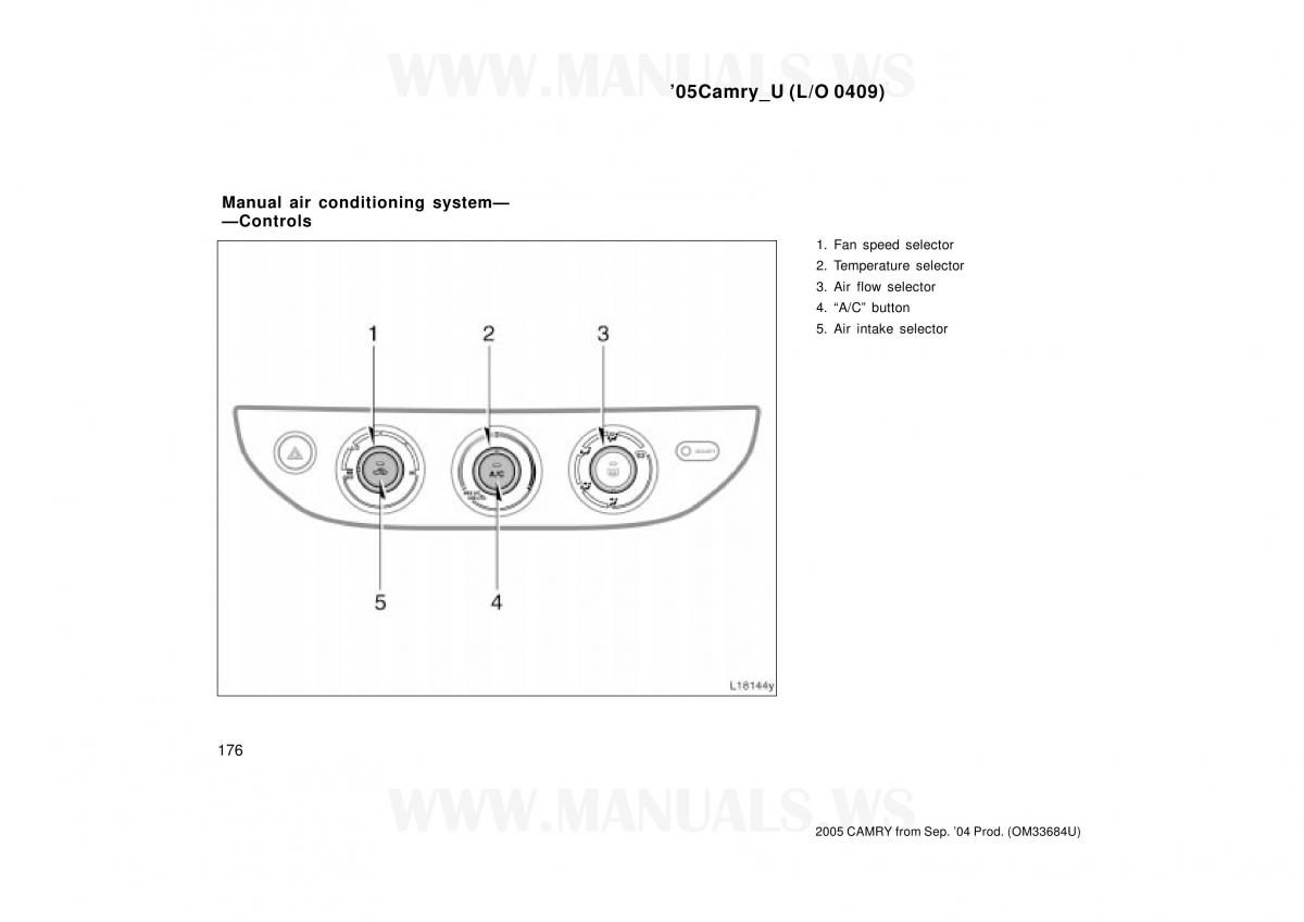 Toyota Camry VI 6 owners manual / page 176