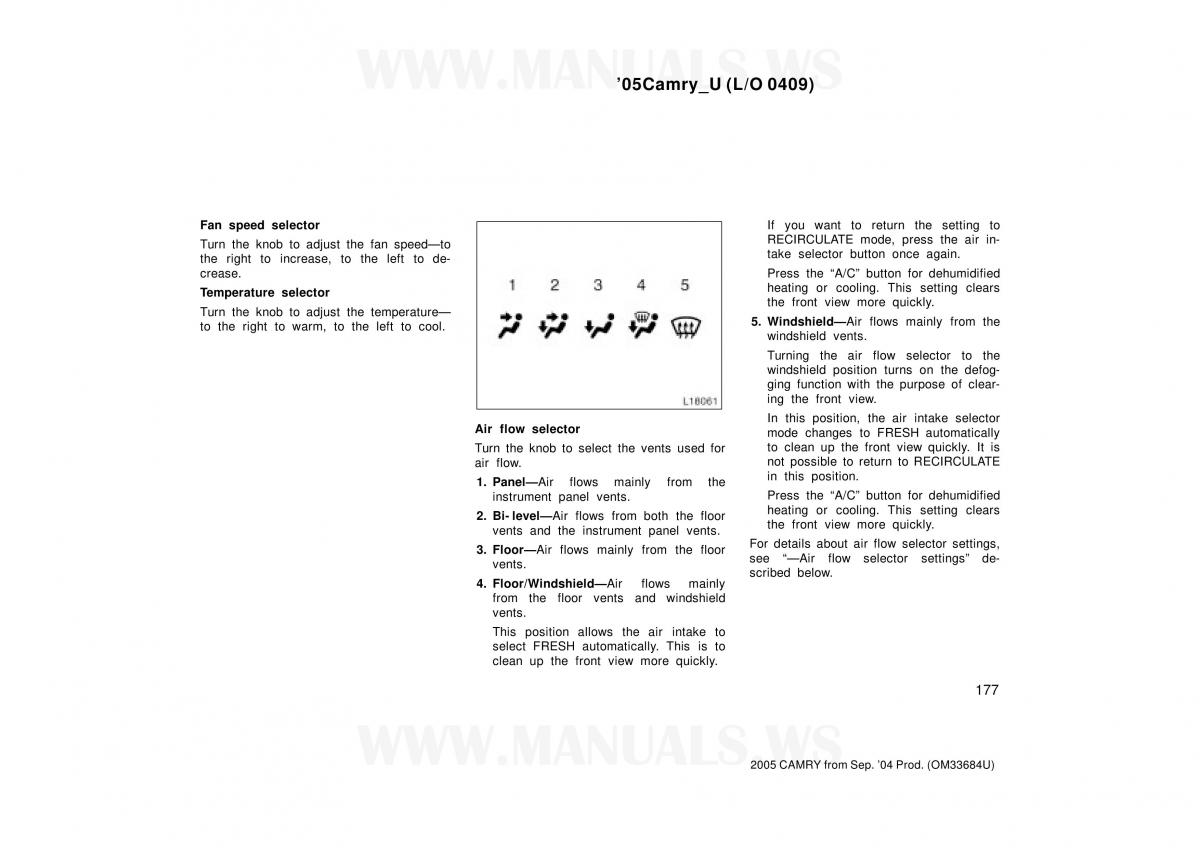 Toyota Camry VI 6 owners manual / page 177