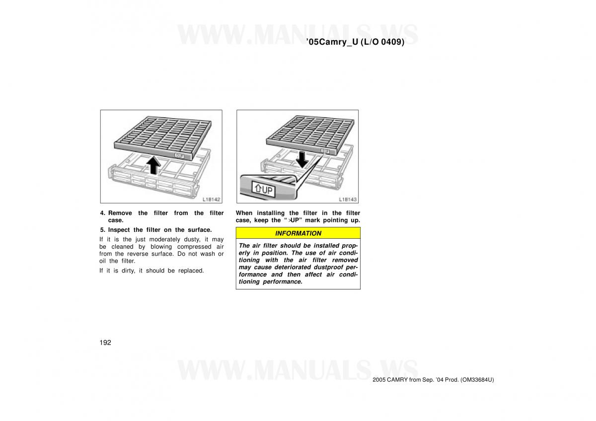 Toyota Camry VI 6 owners manual / page 192