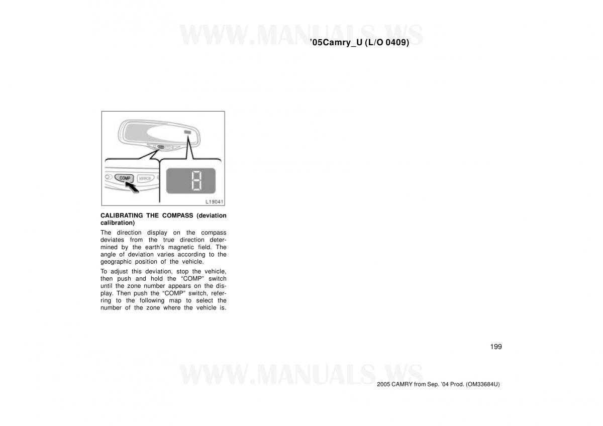 Toyota Camry VI 6 owners manual / page 199