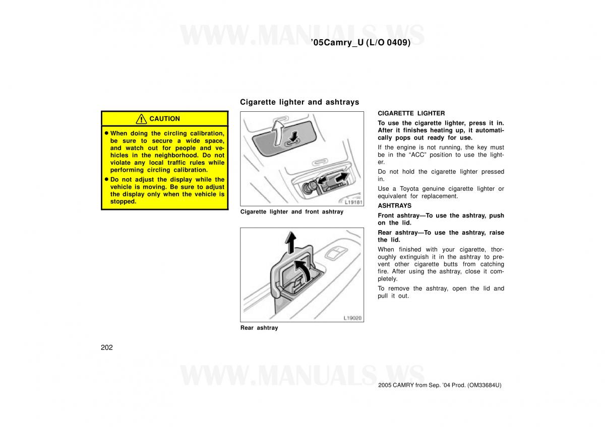 Toyota Camry VI 6 owners manual / page 202