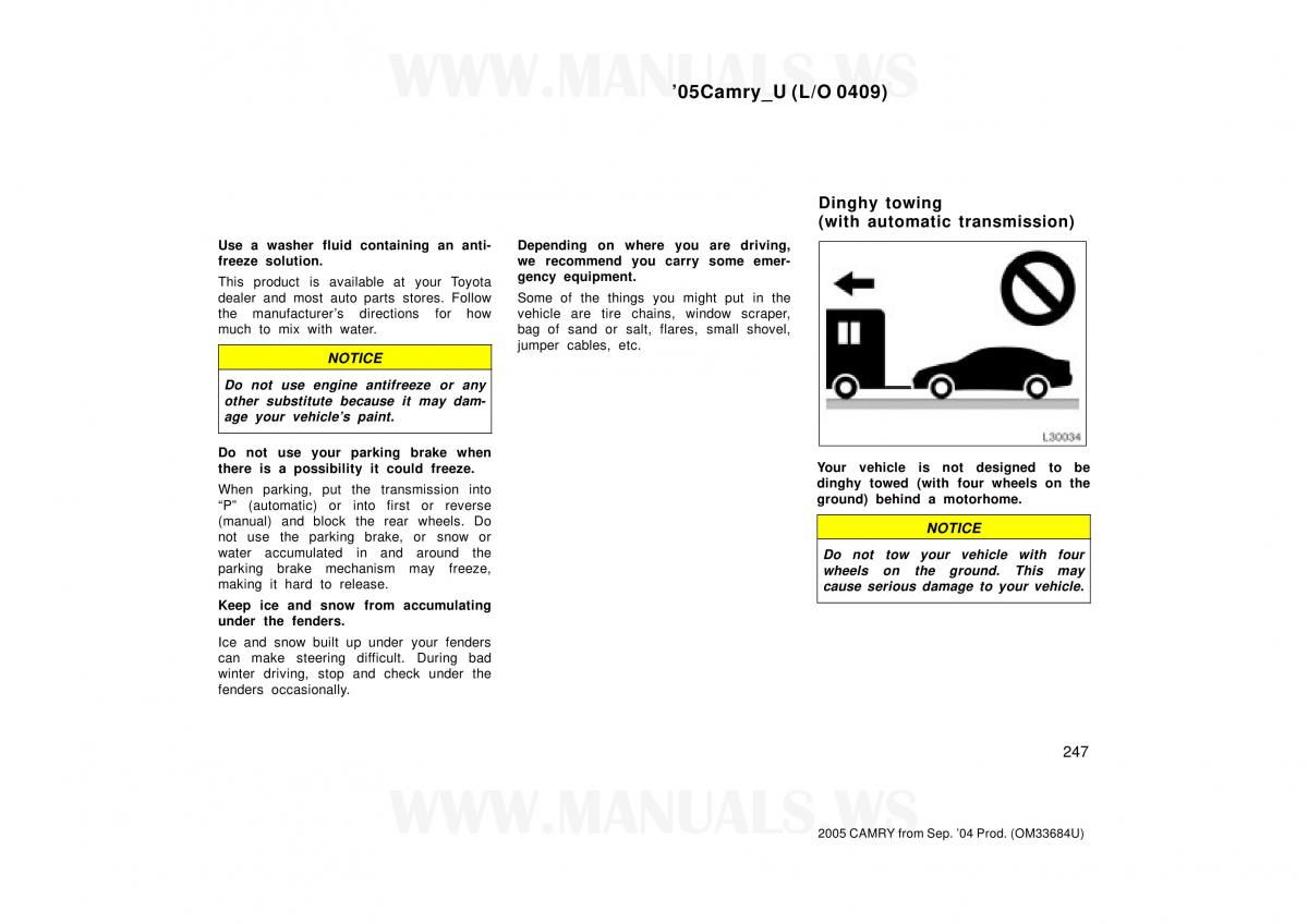 Toyota Camry VI 6 owners manual / page 247