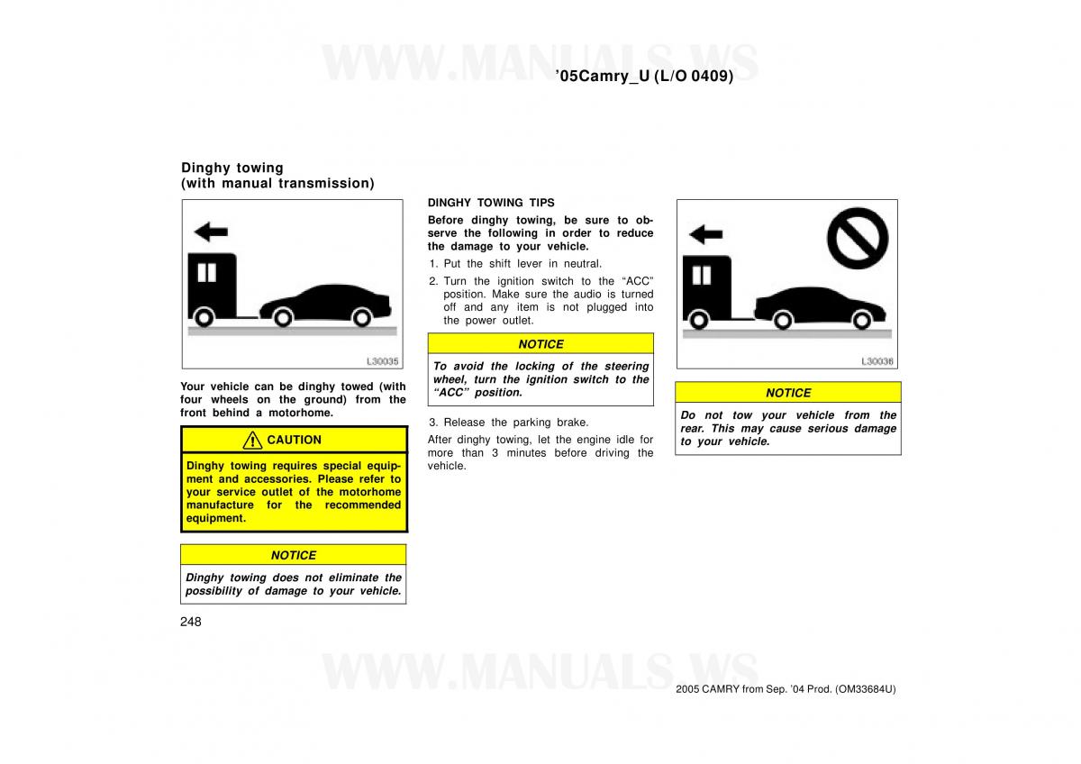 Toyota Camry VI 6 owners manual / page 248