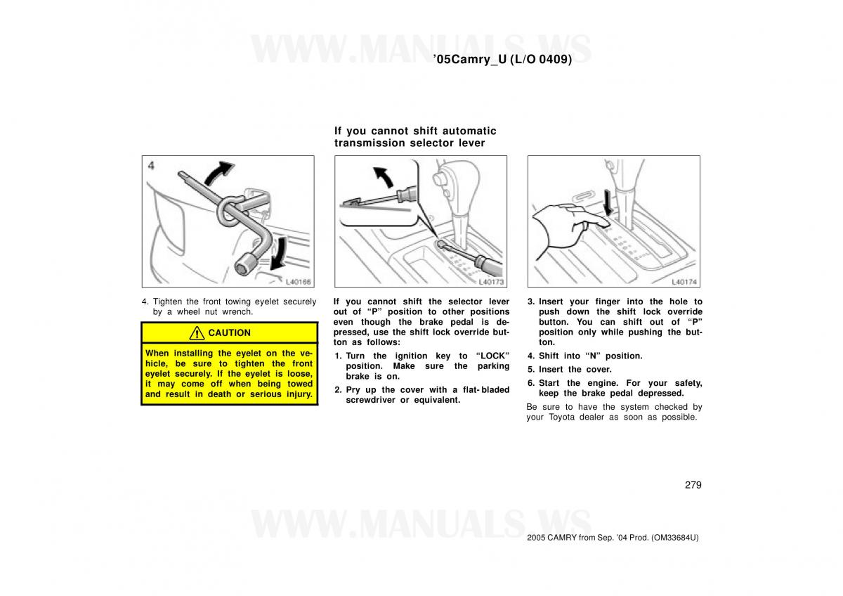 Toyota Camry VI 6 owners manual / page 279