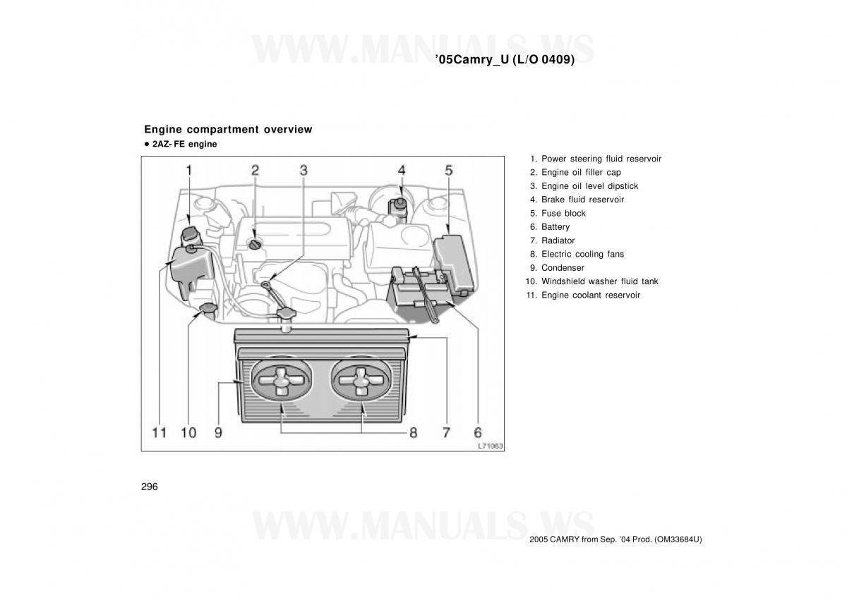 Toyota Camry VI 6 owners manual / page 296