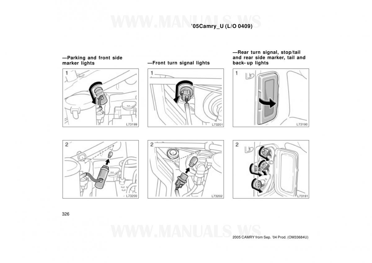 Toyota Camry VI 6 owners manual / page 326