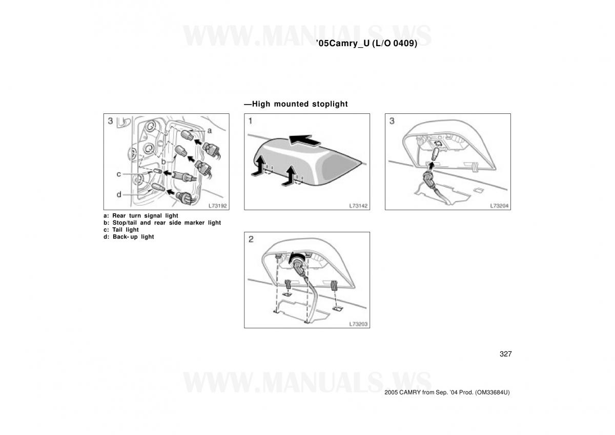 Toyota Camry VI 6 owners manual / page 327