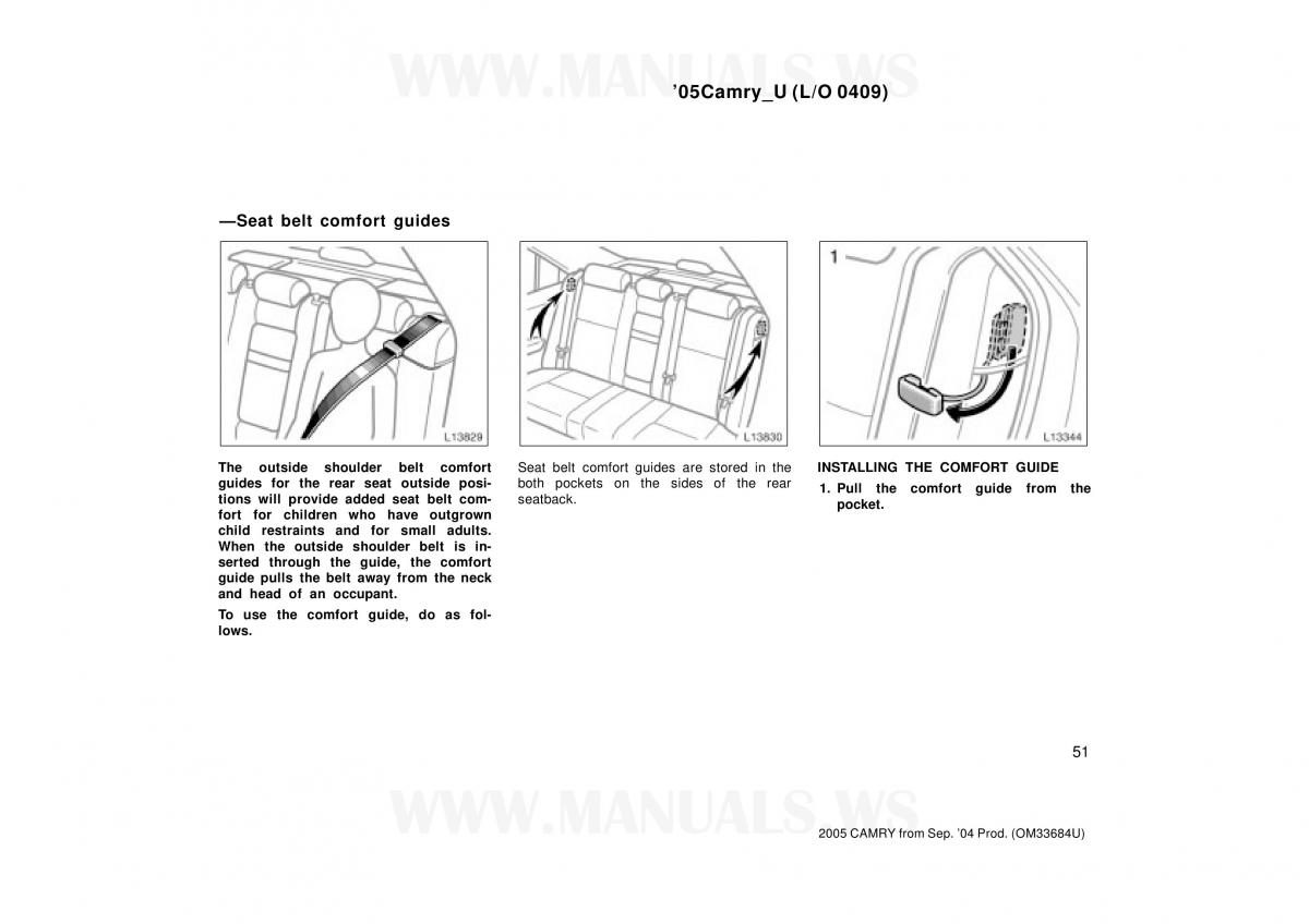 Toyota Camry VI 6 owners manual / page 51