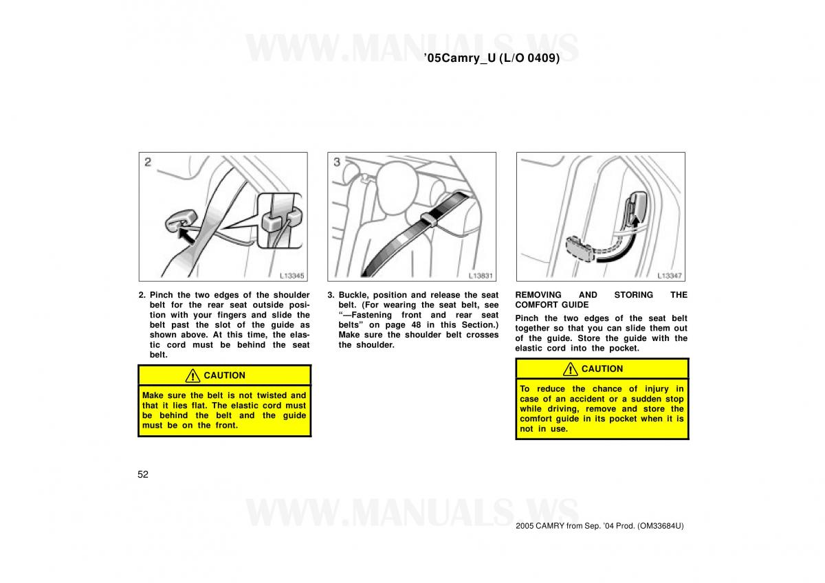 Toyota Camry VI 6 owners manual / page 52