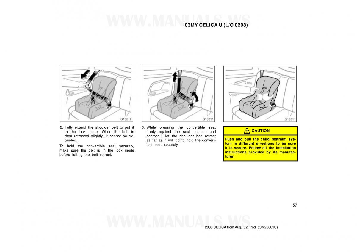 Toyota Celica VII 7 owners manual / page 57