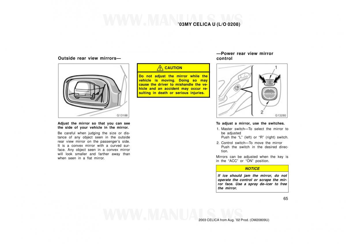 Toyota Celica VII 7 owners manual / page 65