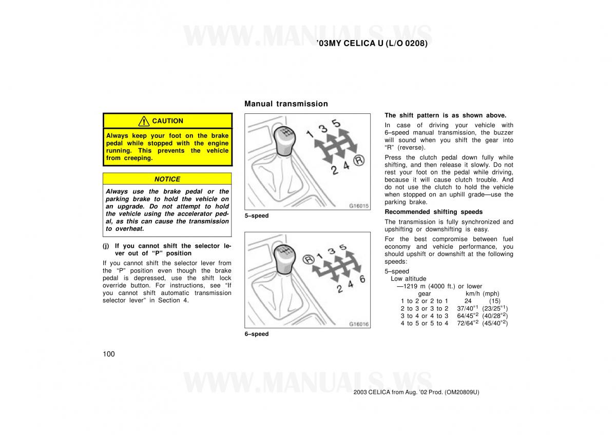 Toyota Celica VII 7 owners manual / page 100