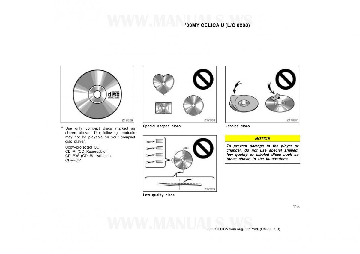 Toyota Celica VII 7 owners manual / page 115