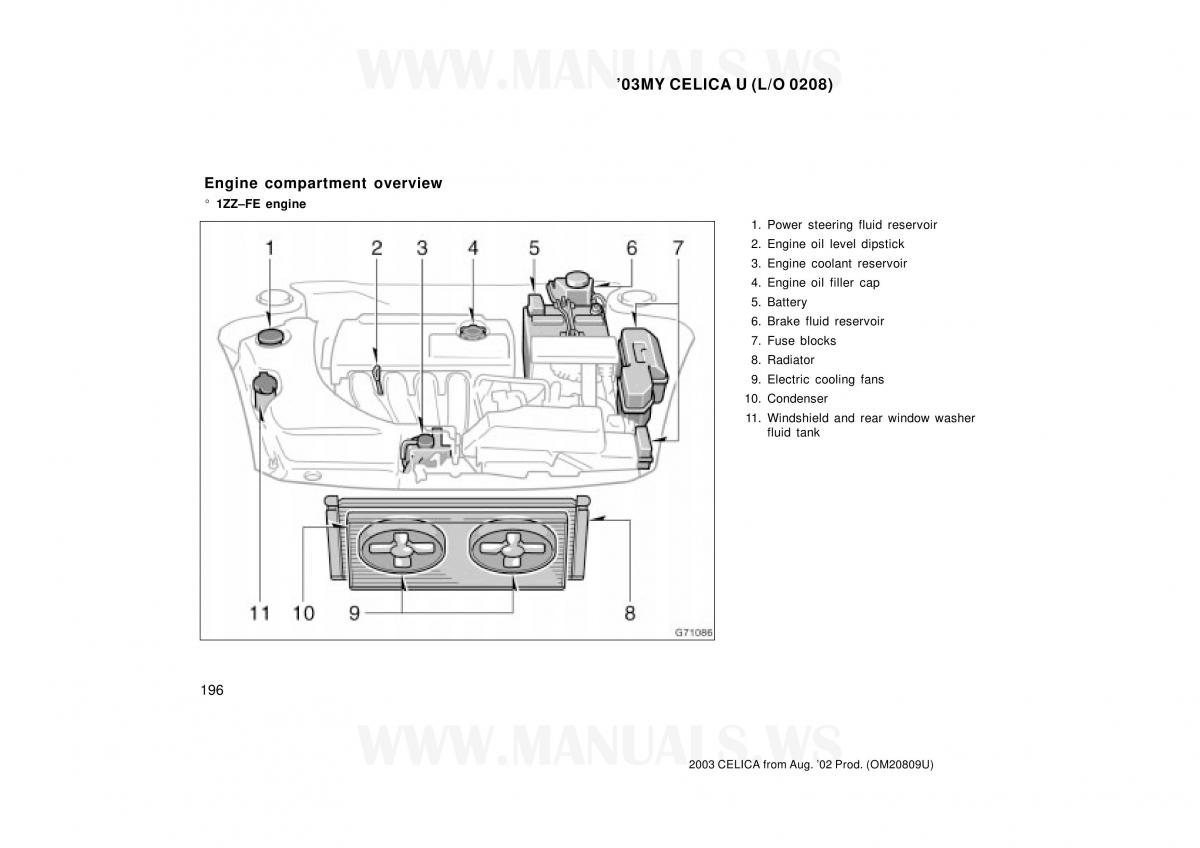 Toyota Celica VII 7 owners manual / page 196