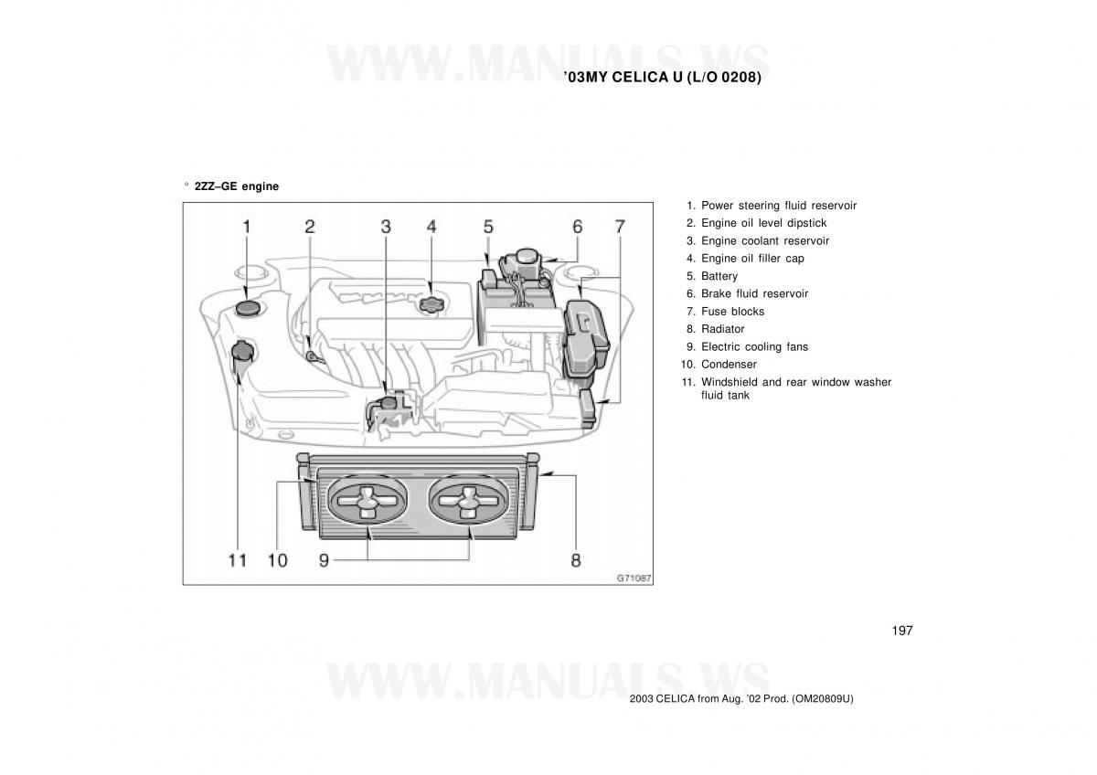 Toyota Celica VII 7 owners manual / page 197