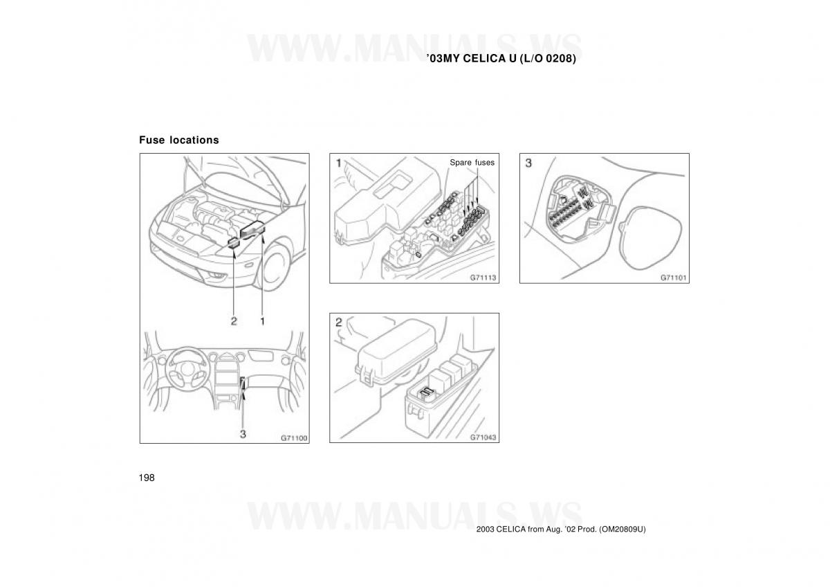 Toyota Celica VII 7 owners manual / page 198