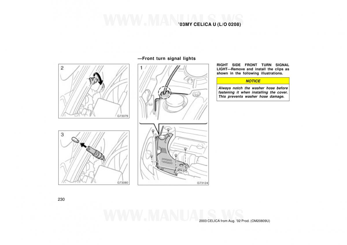 Toyota Celica VII 7 owners manual / page 230