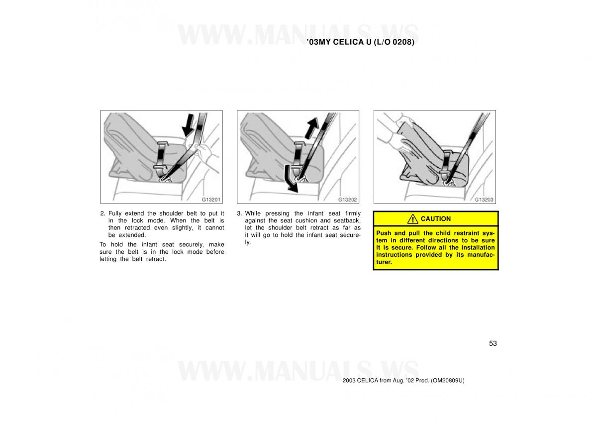 Toyota Celica VII 7 owners manual / page 53