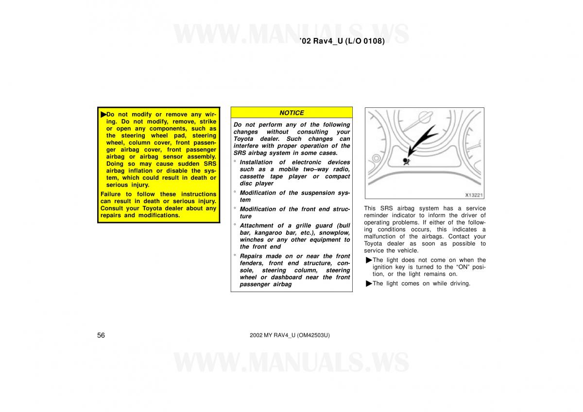 Toyota RAV4 II 2 owners manual / page 56