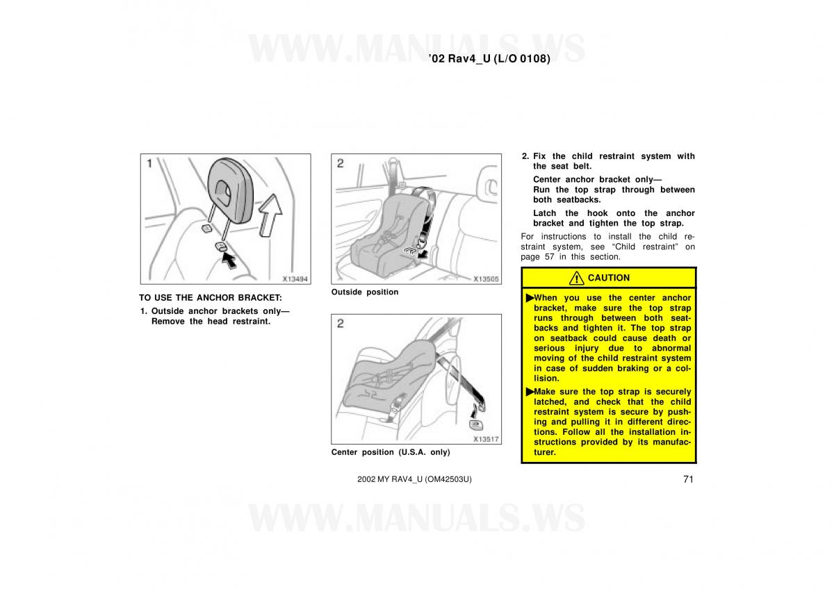 Toyota RAV4 II 2 owners manual / page 71