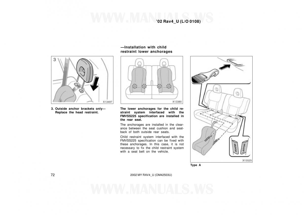 Toyota RAV4 II 2 owners manual / page 72