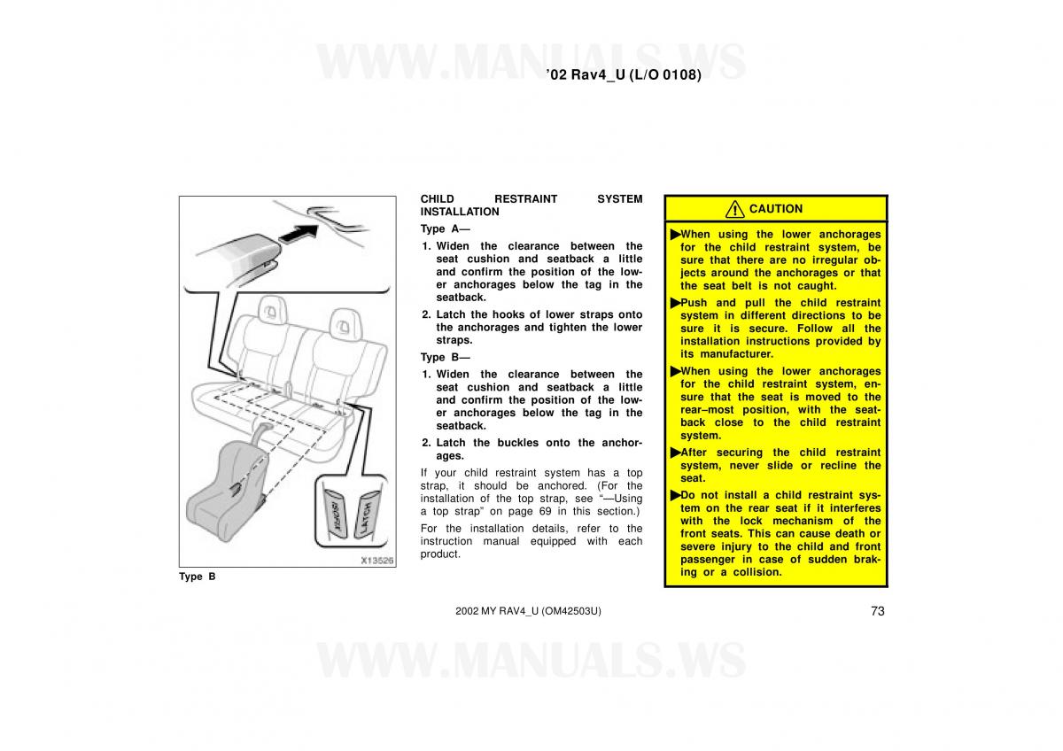 Toyota RAV4 II 2 owners manual / page 73