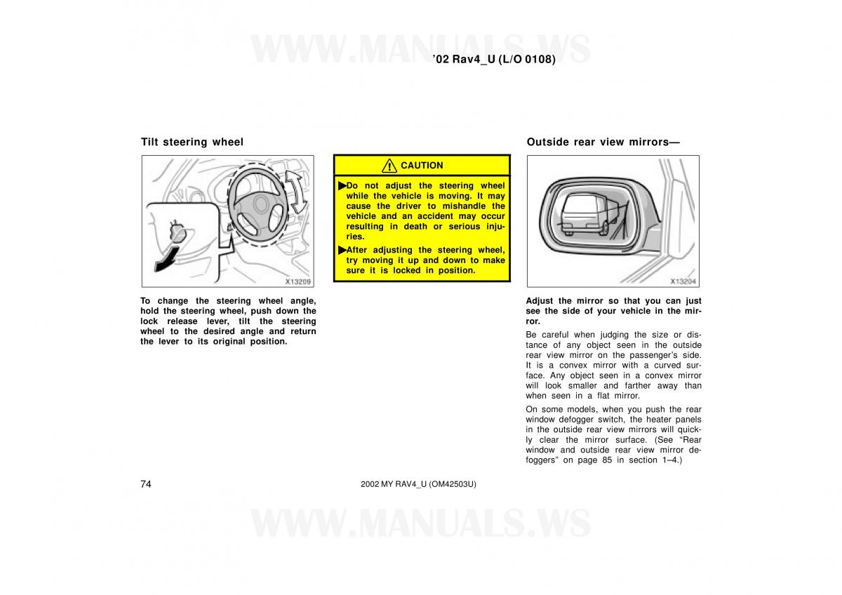 Toyota RAV4 II 2 owners manual / page 74