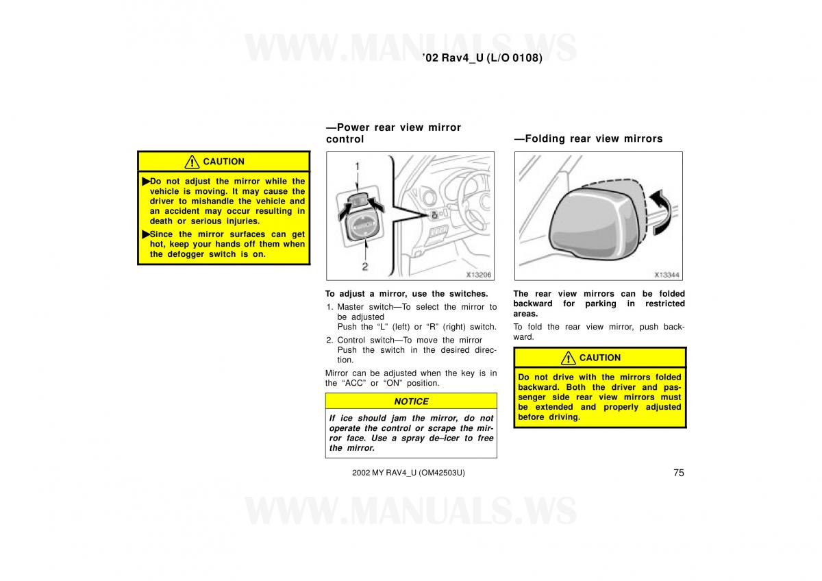 Toyota RAV4 II 2 owners manual / page 75