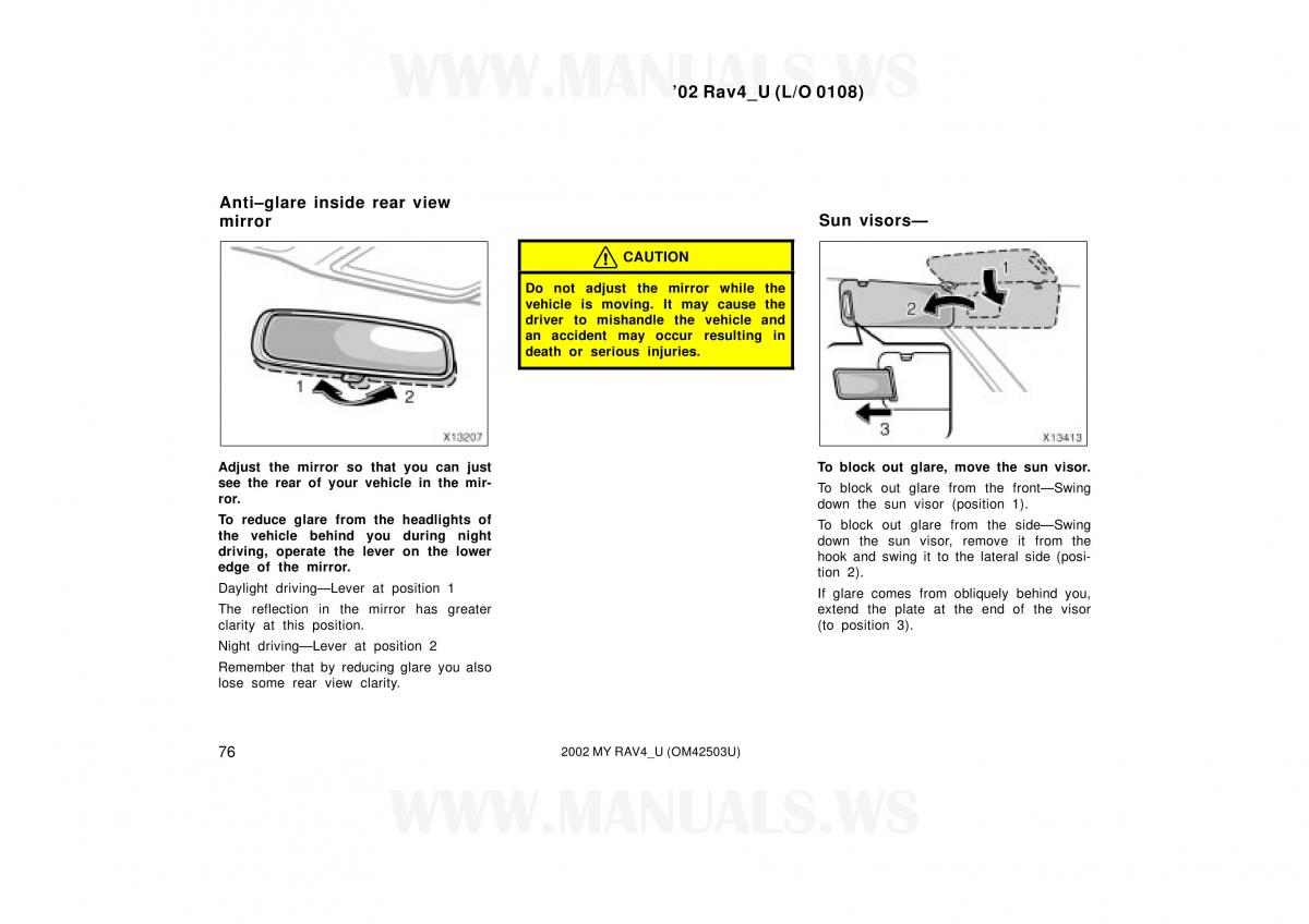 Toyota RAV4 II 2 owners manual / page 76