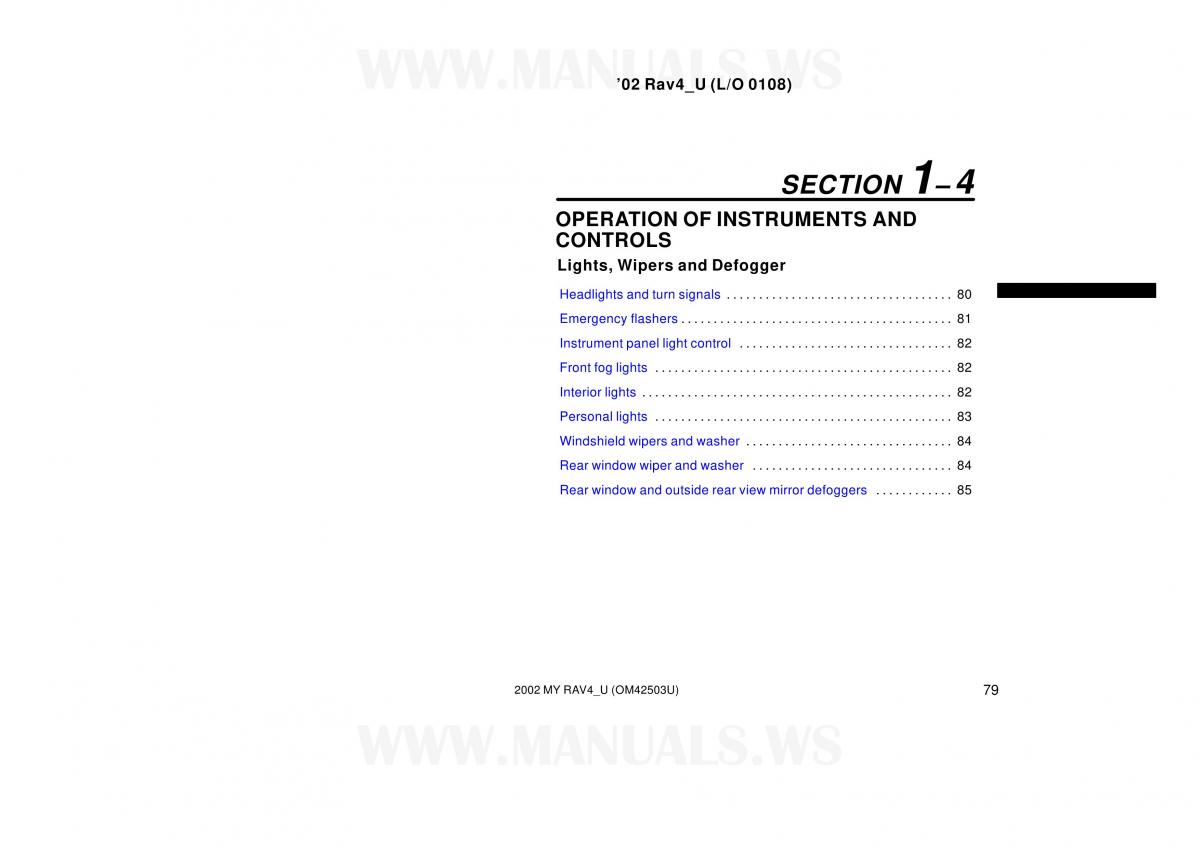 Toyota RAV4 II 2 owners manual / page 79