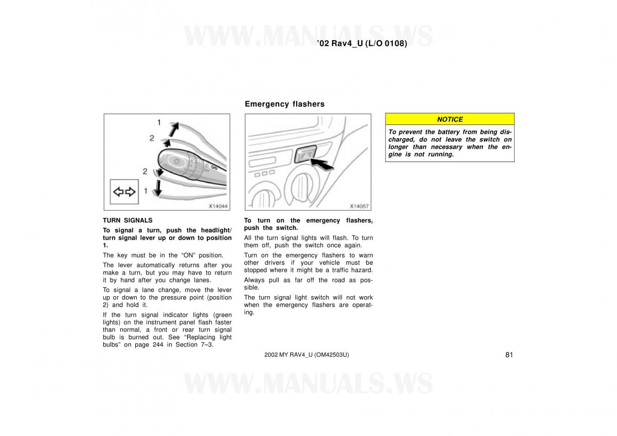 Toyota RAV4 II 2 owners manual / page 81