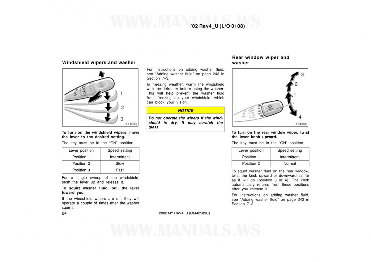 Toyota RAV4 II 2 owners manual / page 84