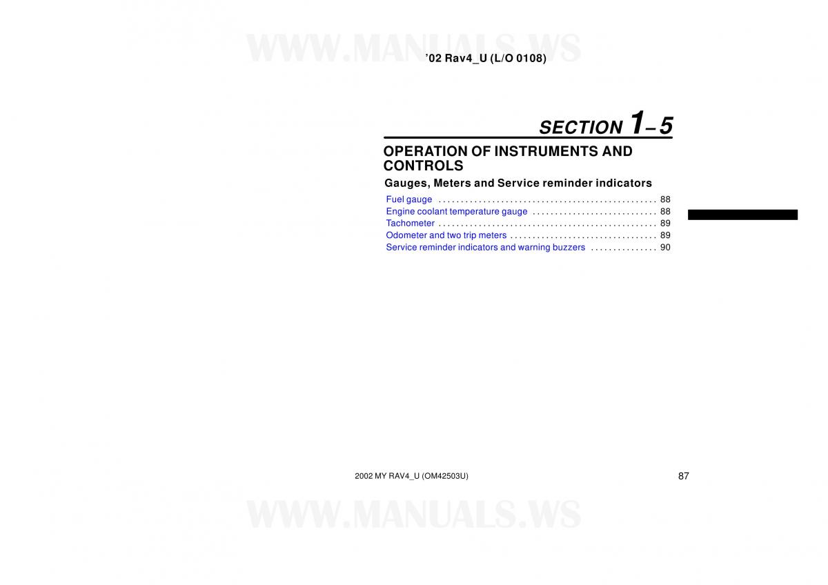 Toyota RAV4 II 2 owners manual / page 87