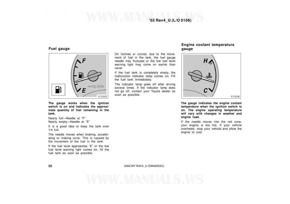 Toyota RAV4 II 2 owners manual / page 88