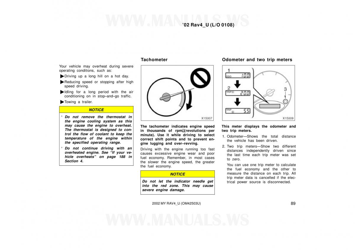 Toyota RAV4 II 2 owners manual / page 89