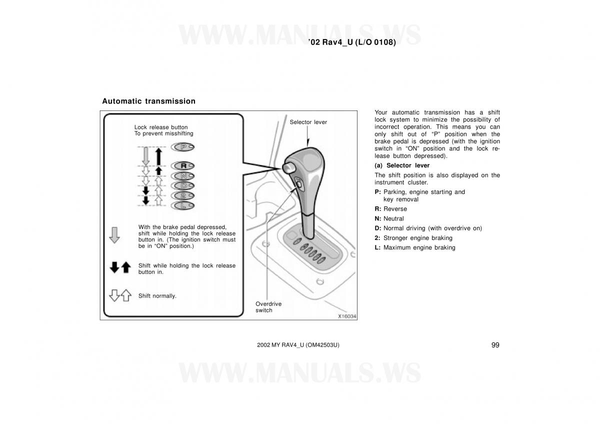 Toyota RAV4 II 2 owners manual / page 99