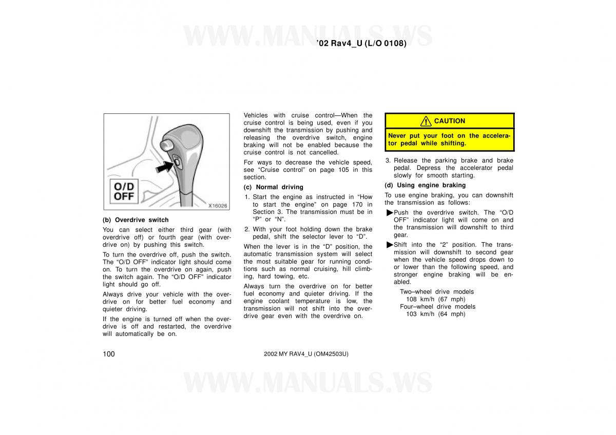 Toyota RAV4 II 2 owners manual / page 100