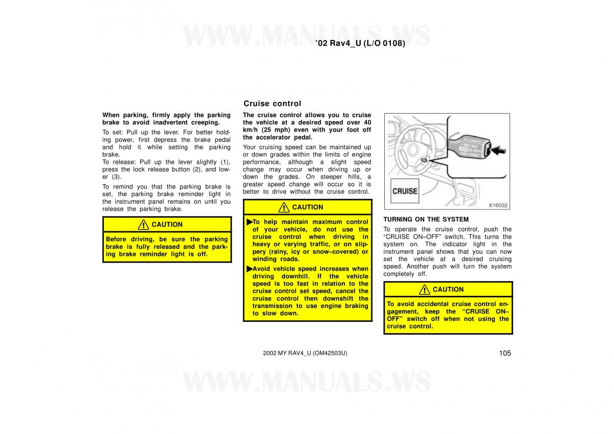 Toyota RAV4 II 2 owners manual / page 105