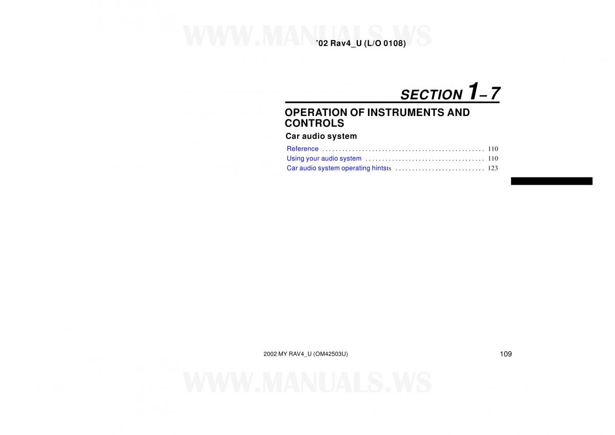 Toyota RAV4 II 2 owners manual / page 109