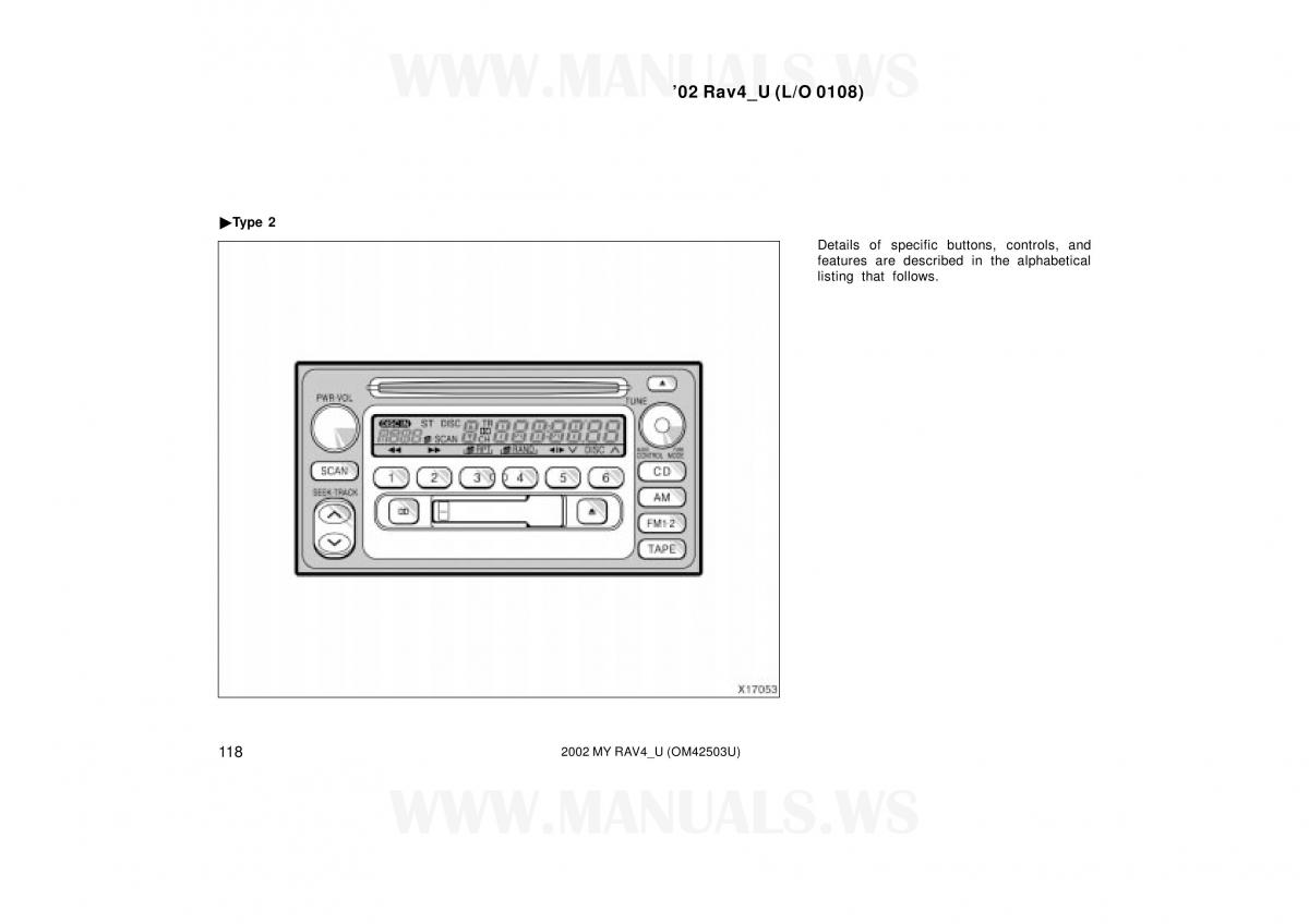 Toyota RAV4 II 2 owners manual / page 118